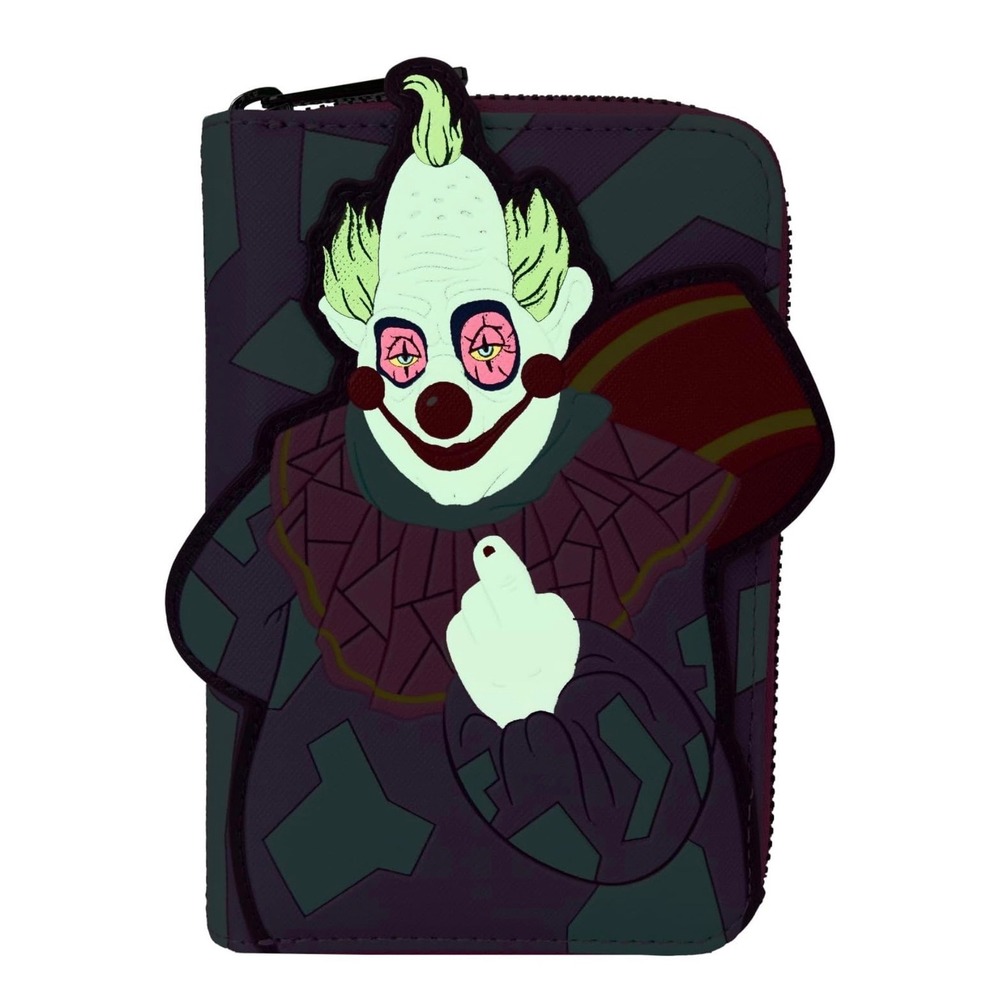 NWT Loungefly Killer Klowns From Outer Space Jumbo Cosplay Wallet Glow In Dark - Picture 2 of 8